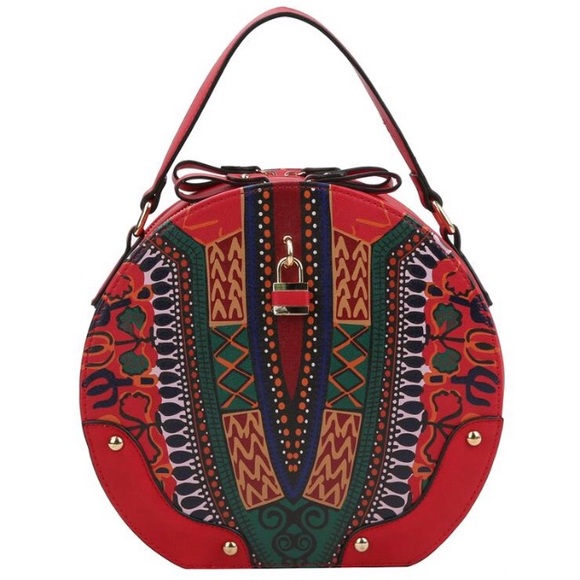 Handbag Republic Handbags - Red Dashiki - Satchel or Crossbody Vegan Leather